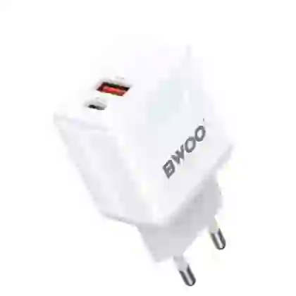 Sạc BWOO 2 cổng USB-A kèm cáp Type-C US CDA64VC 3